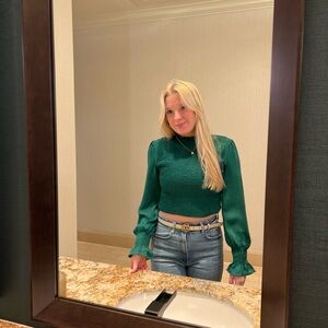 Vici Green Long Sleeve Blouse